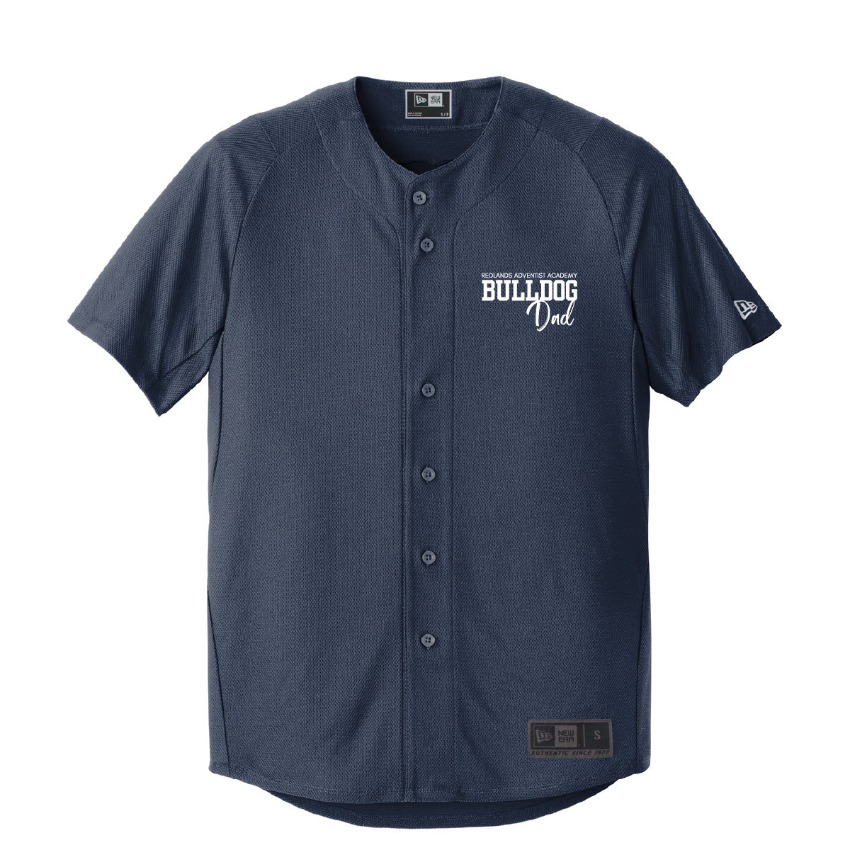 RAA Bulldog Dad New Era Full-Button Baseball Jersey