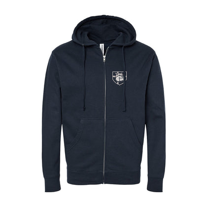 RAA Bulldogs Mid-Weight Navy Zip Hoodie